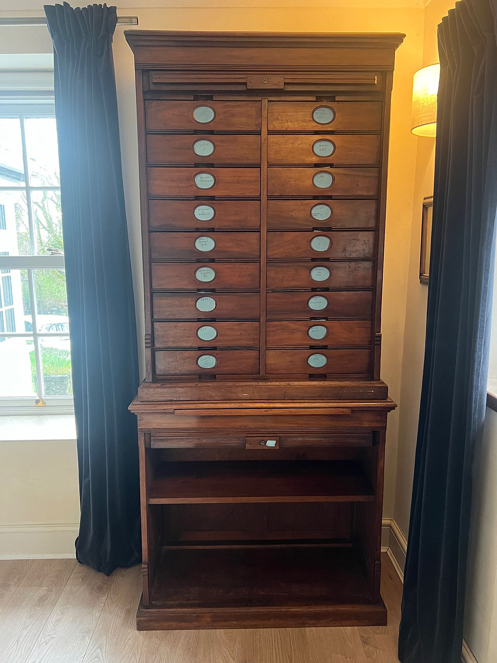 Amberg Mahogany wooden filing cabinet 19th Century