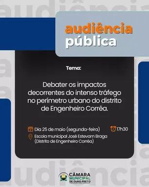 Câmara de Ouro Preto discute tráfego pesado em Engenheiro Correa