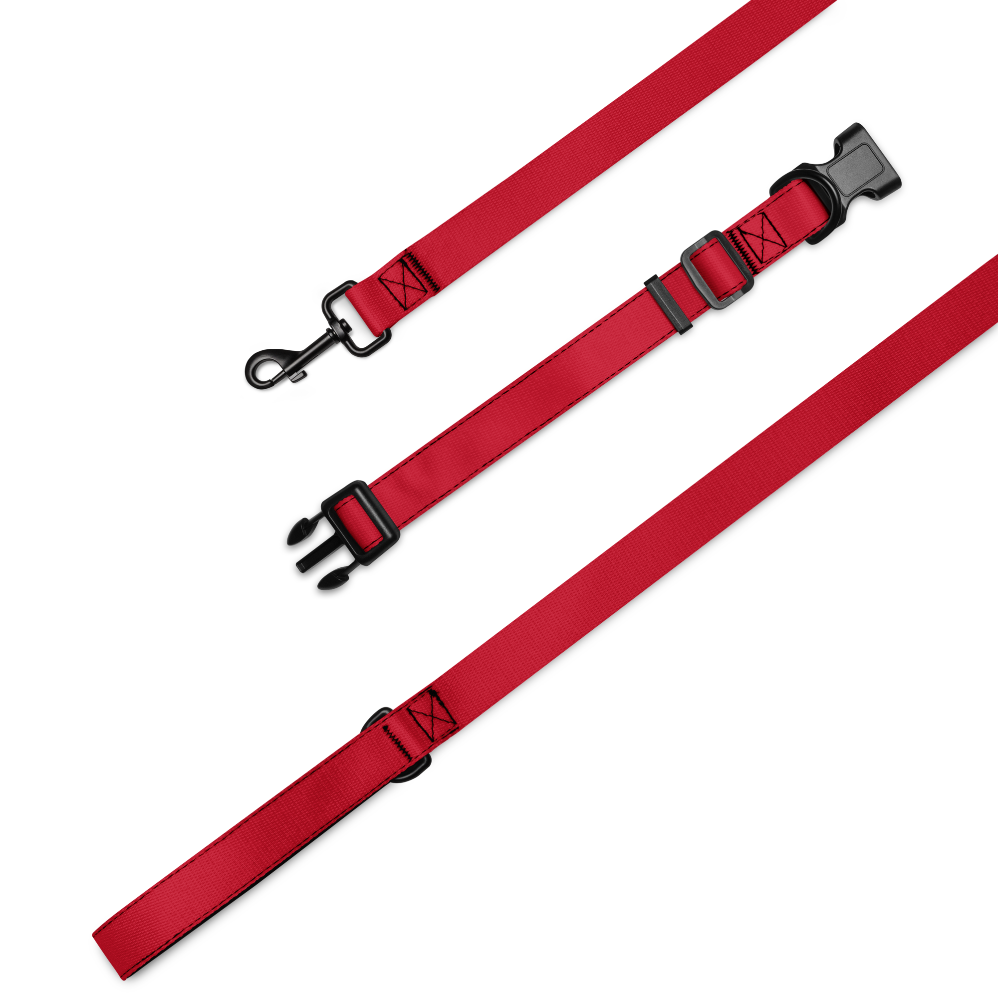 Red PLEASE GIVE ME SPACE pet collar and lead set from the Dog Listening Signalling Collection by Let Sleeping Dogs Lie.