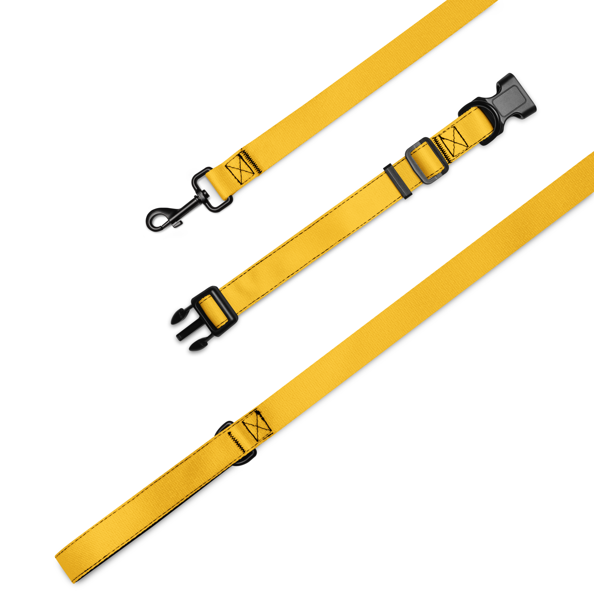 Yellow LEARNING TOGETHER pet collar and lead set from the Dog Listening Signalling Collection by Let Sleeping Dogs Lie.