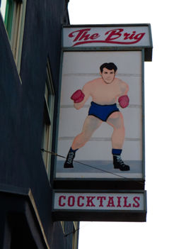 Vintage boxer sign in Venice, California symbolizing resilience and navigating self-esteem with bipolar and ADHD.