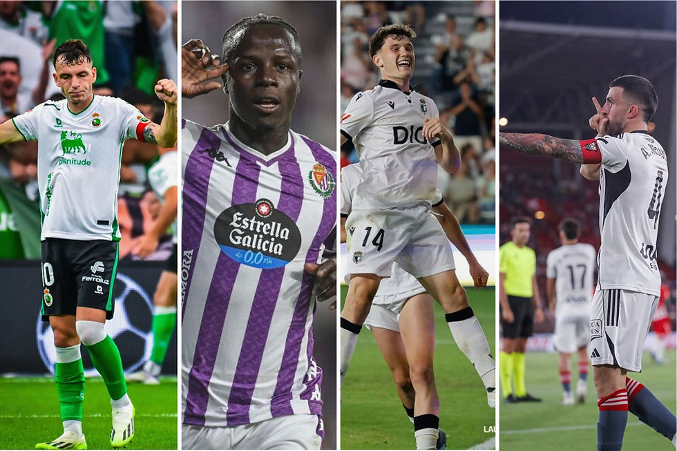 Íñigo Vicente (Racing), Amath Ndiaye (Valladolid), David González (Burgos) y Agus Medina (Albacete).