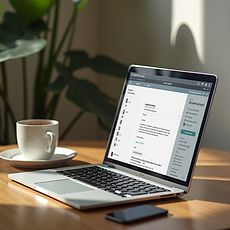 detail shot email marketing campaign design laptop screen soft natural lighting product fo