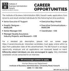 Institute of Business Administration Karachi Jobs May/1/ 2023