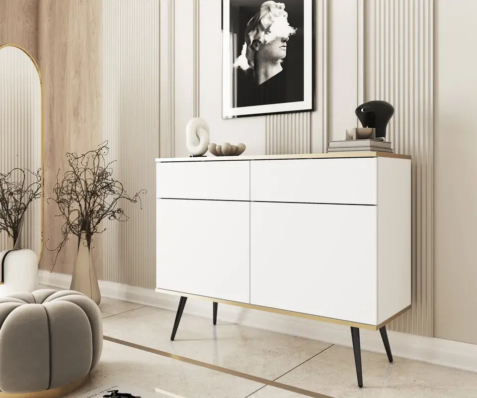 Miniatură: Comodă ORO SYSTEM KSZ107, finisaj alb