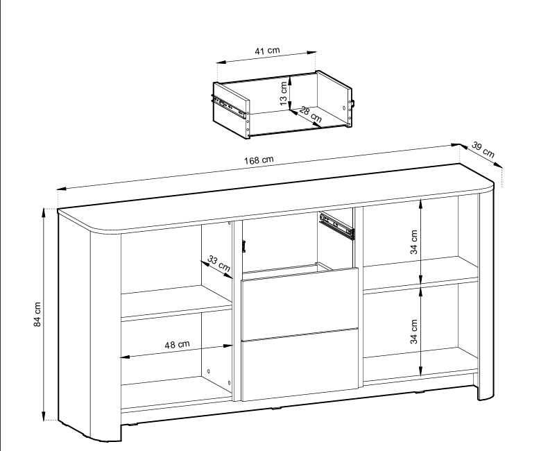 Miniatură: Comodă BARI KSZ168, finisaj casmir