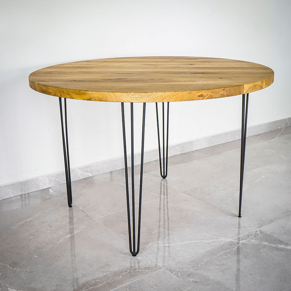 Miniatură: Set 4 picioare metalice de masă HAIRPIN Triple Flat Bar 73 black