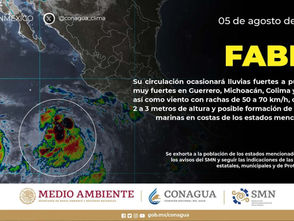 *“Fabio” provocará lluvias intensas en Michoacán: PC estatal*