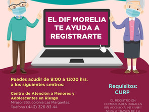 Gobierno de Morelia apoya a adultos mayores en registro para vacuna Covid-19