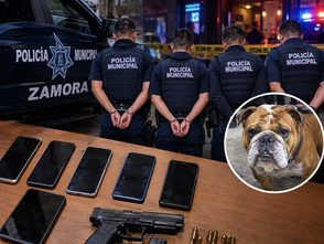 Cuatro policías municipales, "a la sombra" por robo de 5 celulares, un arma  de fuego y un perro. 