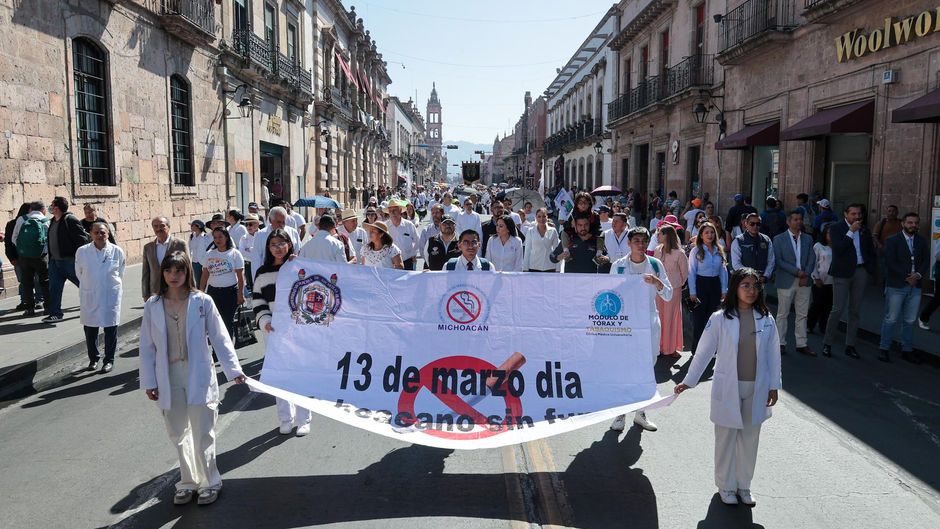 Con el 18 % de la población que enfrenta problemas de consumo de cigarro. Michoacán, conmemoran "Un Día Sin Fumar"