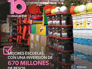 Invierte SEE 670 mdp para dignificar espacios educativos en Michoacán