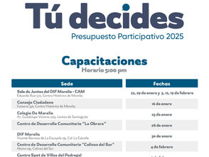 Gobierno de Morelia invita a capacitaciones del Presupuesto Participativo 2025