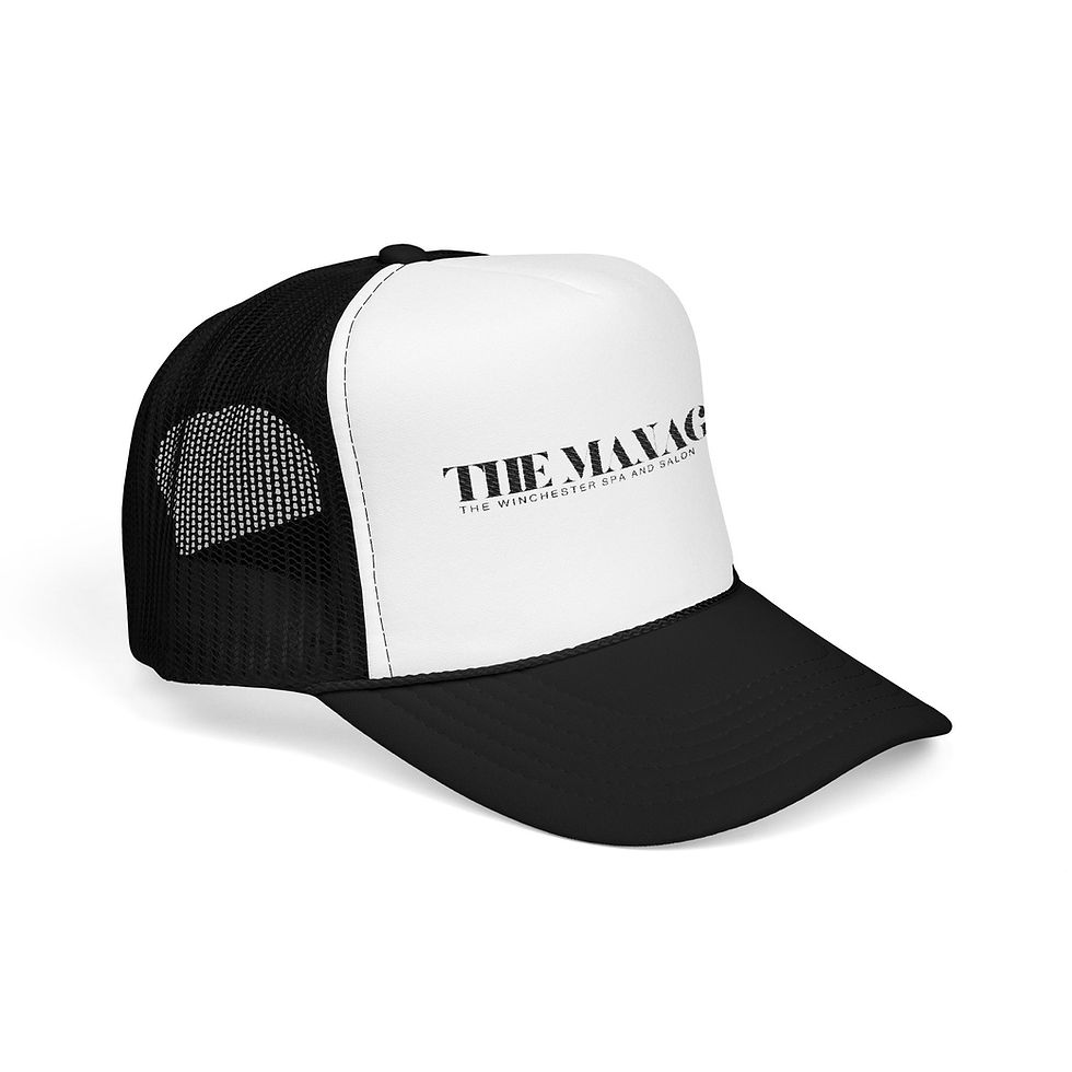 Thumbnail: THE MANAGER Foam Trucker Hat, Embroidered Hair Stylists  