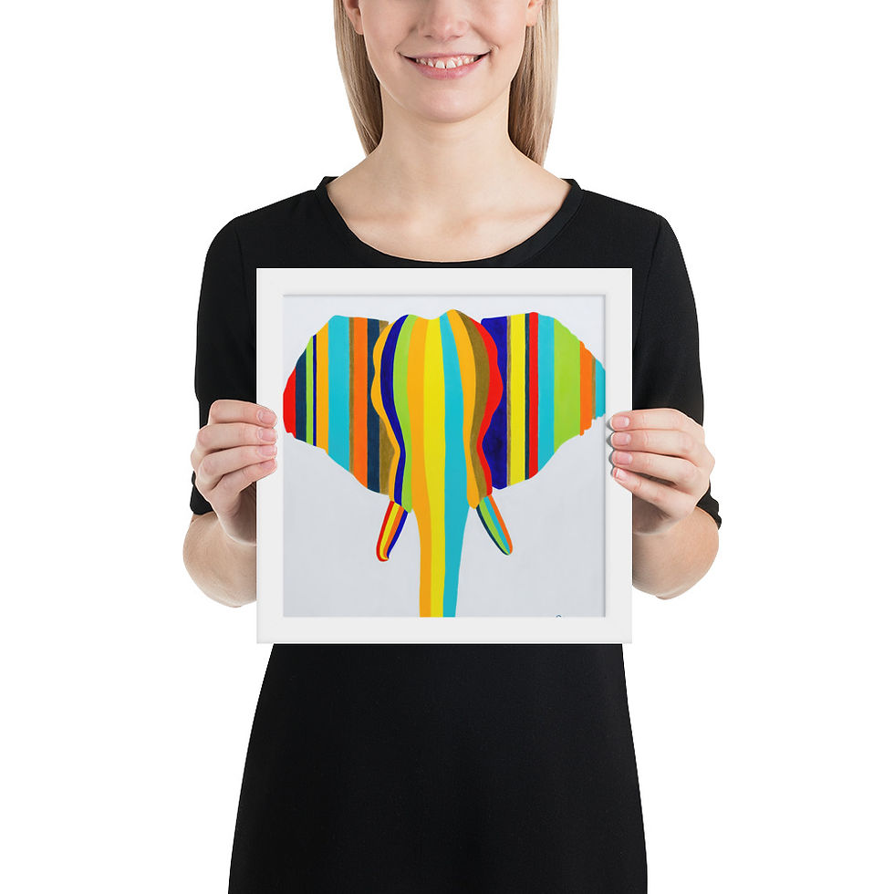 Thumbnail: 'Elephant in Stripes' - Framed