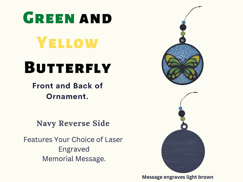 Thumbnail: Butterfly Memorial Ornament, Kids Memorial Ornament, Personalized Memorial Ornam