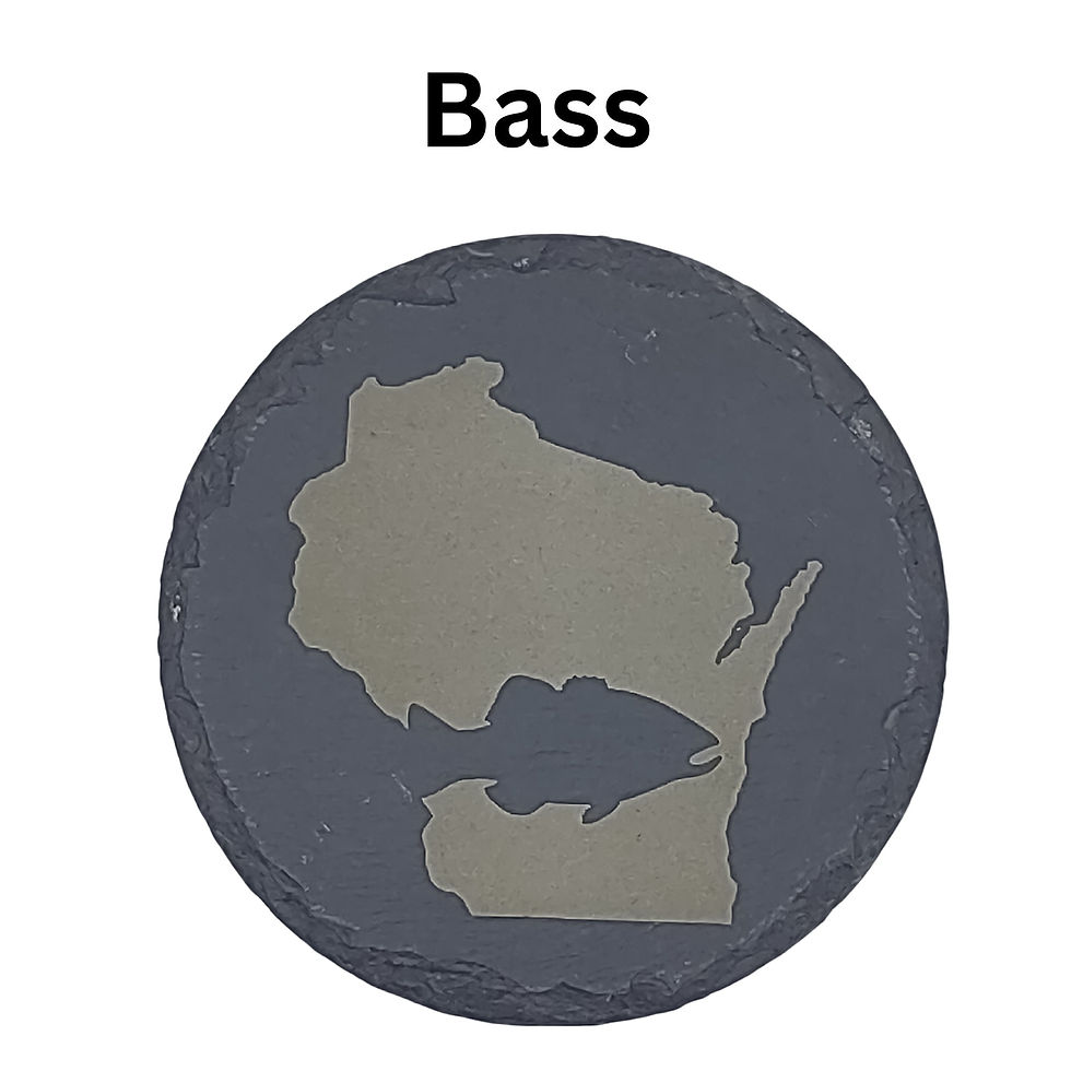 Thumbnail: Wisconsin Sportsman Coasters | Round Slate Drink Coasters | Wisconsin Outdoors G