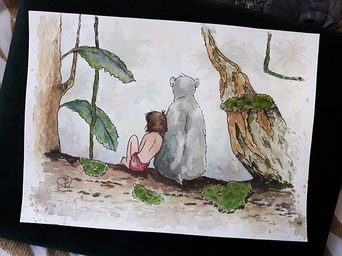 Baloo y Mowgli.