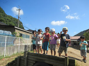 4歳児きりん組しゃぼん玉遊び