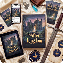 Book cover and swag items.