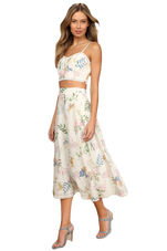 Lulus Sweet At Heart White Floral Embroidered Two-Piece Midi Dress