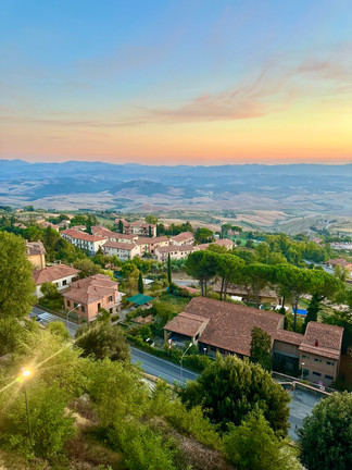 Sunset views towards the back side of the town