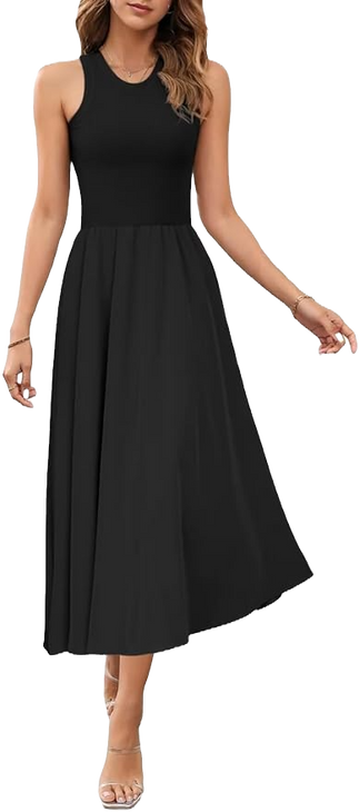 Women's casual sleeveless tank maxi dress