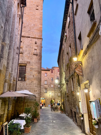 Side streets lined with shops and restaurants