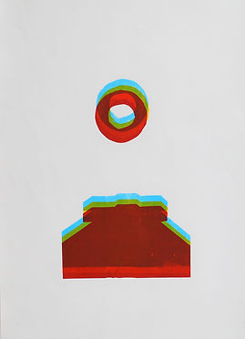 contemporary Monuments abstract bold shape uncanny art print painting