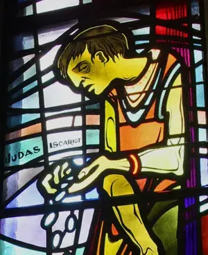 Stained Glass Window of Judas Iscariot - Saint Patrick Catholic Church, Kent Ohio.