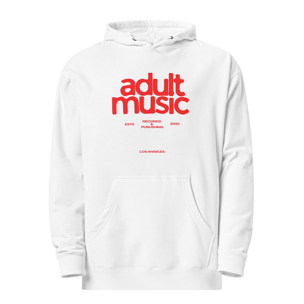 'Adult Music' Unisex midweight hoodie