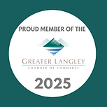 The Langley Chamber of Commerce member badge for 2025