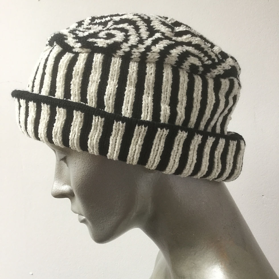 Thumbnail: Knitted wool turned up hat - various colours