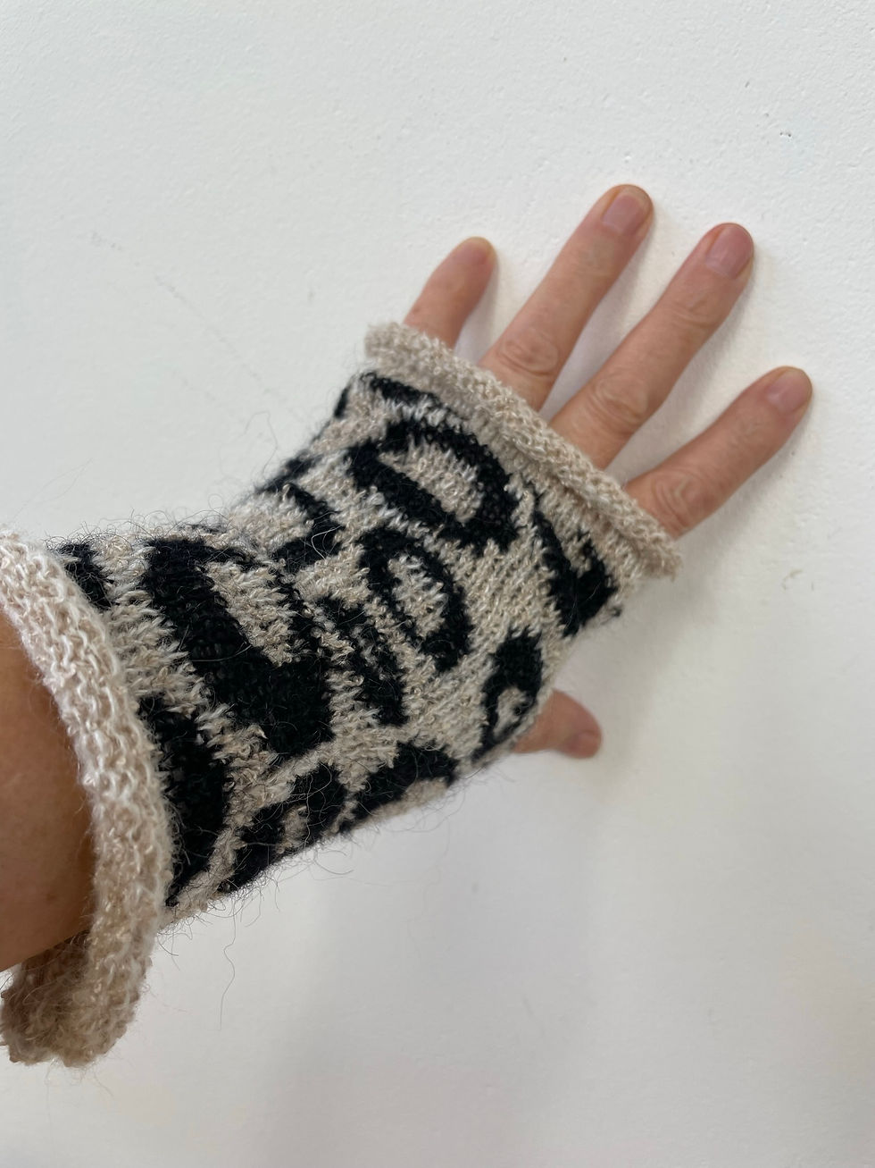 Thumbnail: Kid Mohair/Boucle Spot Knitted Mitts