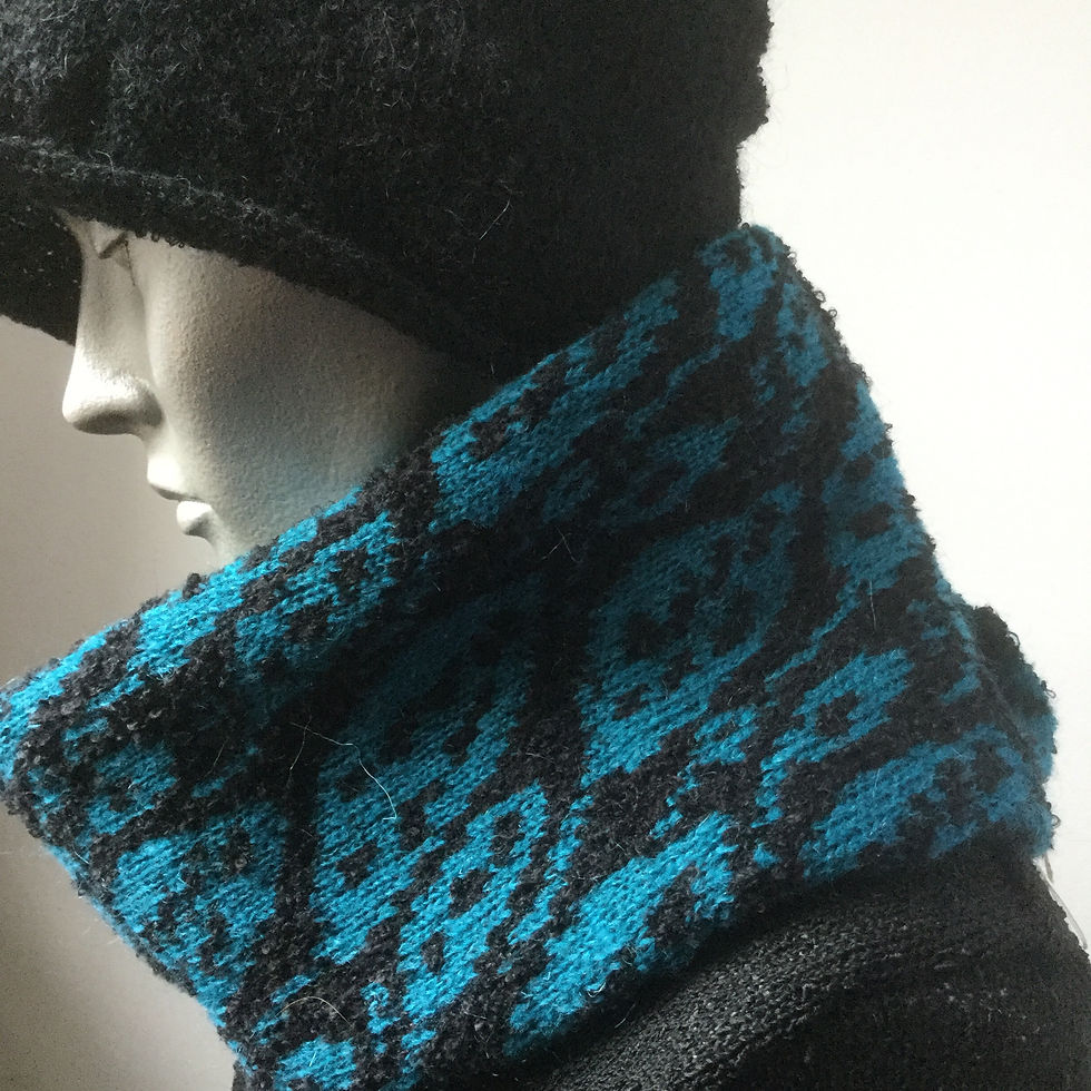 Thumbnail: Mohair boucle cowl - two colour