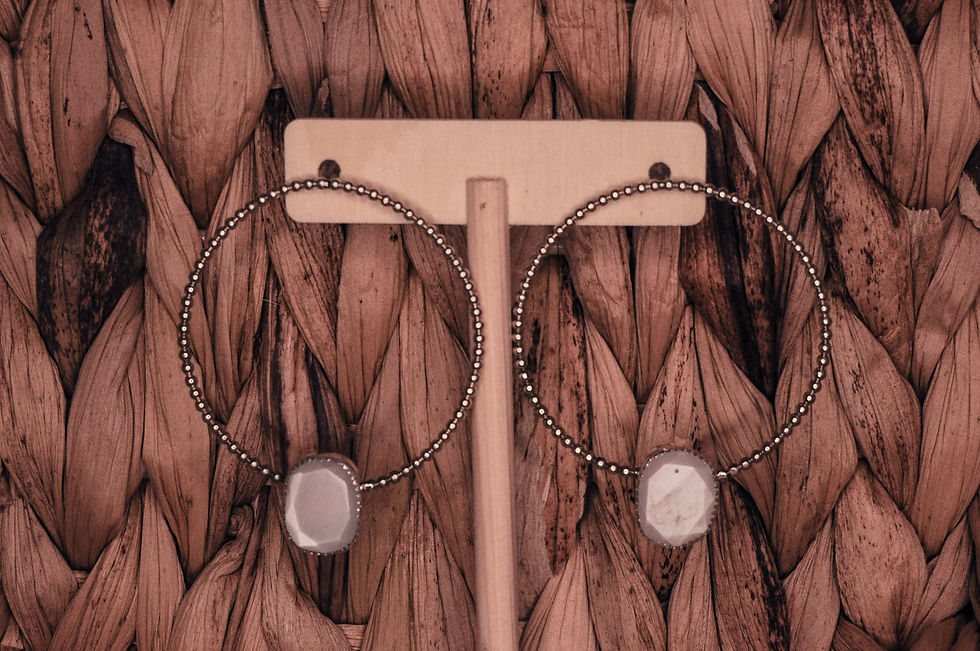 Thumbnail: White Moonstone Laredo Earrings