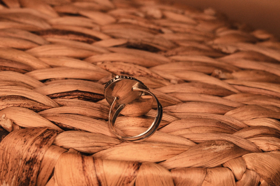 Thumbnail: Size 10 Peach Moonstone with Split Shank One-of-a-kind
