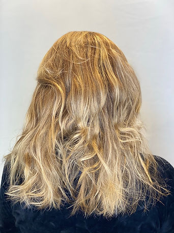 Before invisible bead hair extensions in Tomball, Tx