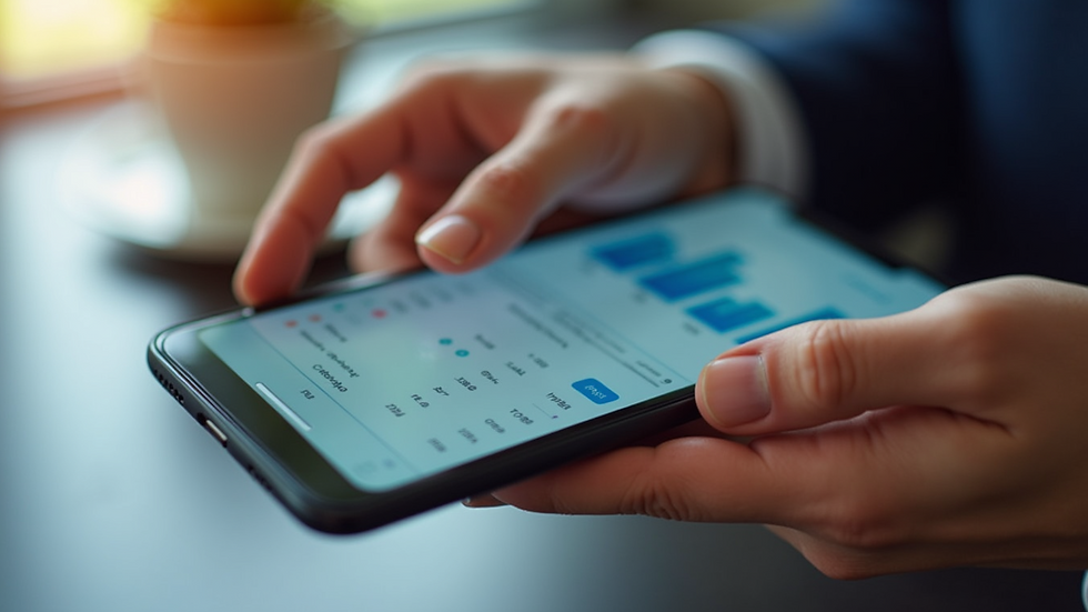 Close-up view of a smartphone showing an accounting app interface