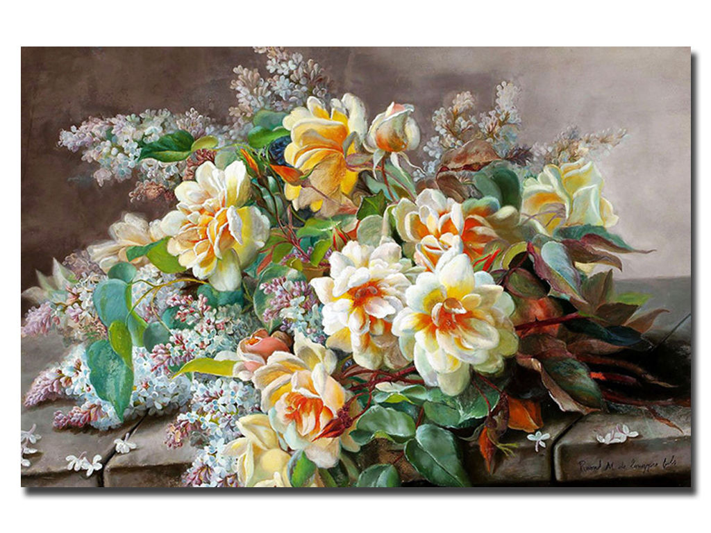 Картина_Лонгпре Р., "Букет цветов"