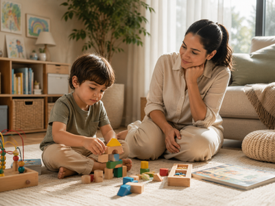 “Illustration showing early signs of autism in children, including play differences, communication patterns, and sensory behaviours.”