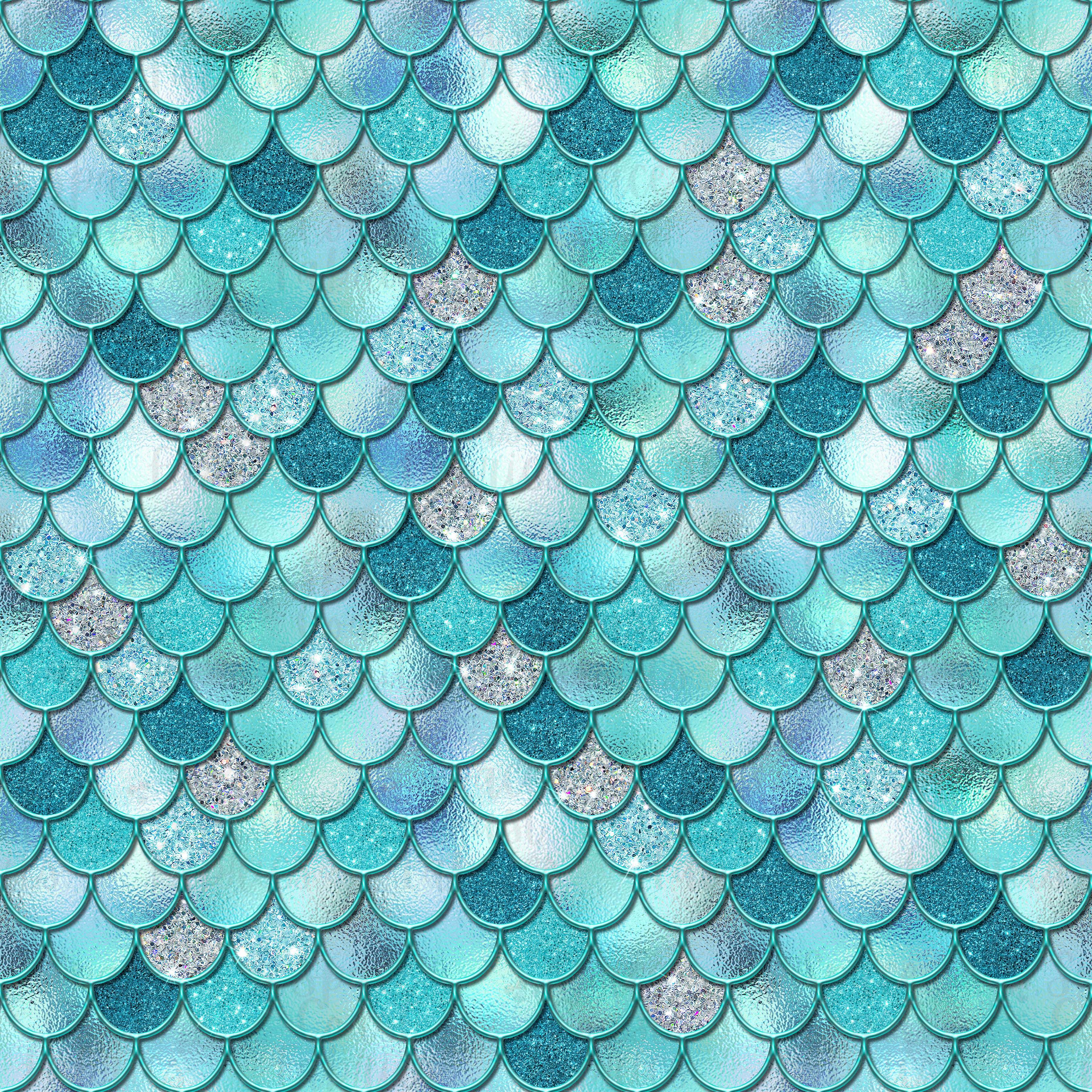 Teal Mermaid Scales