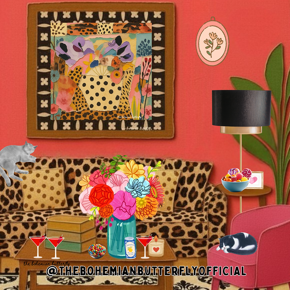 Thumbnail: La Bohème Floral Arrangement Collage Art Print