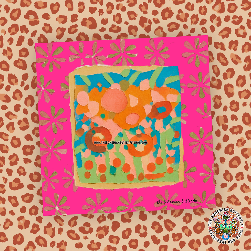 Thumbnail: Pink Boho Floral Landscape Art Print