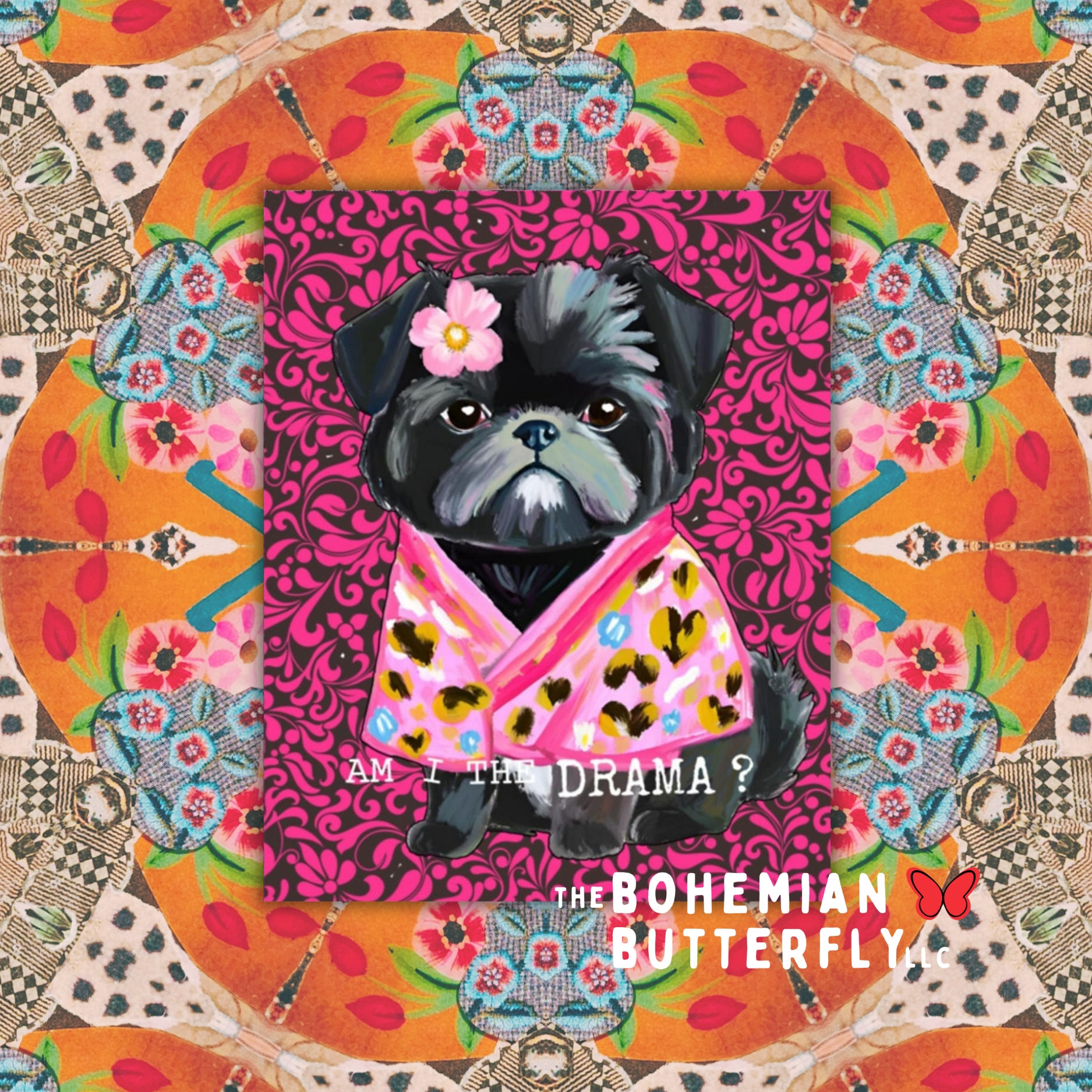 AM I THE DRAMA??? Shih Tzu Dog Art Print Poster