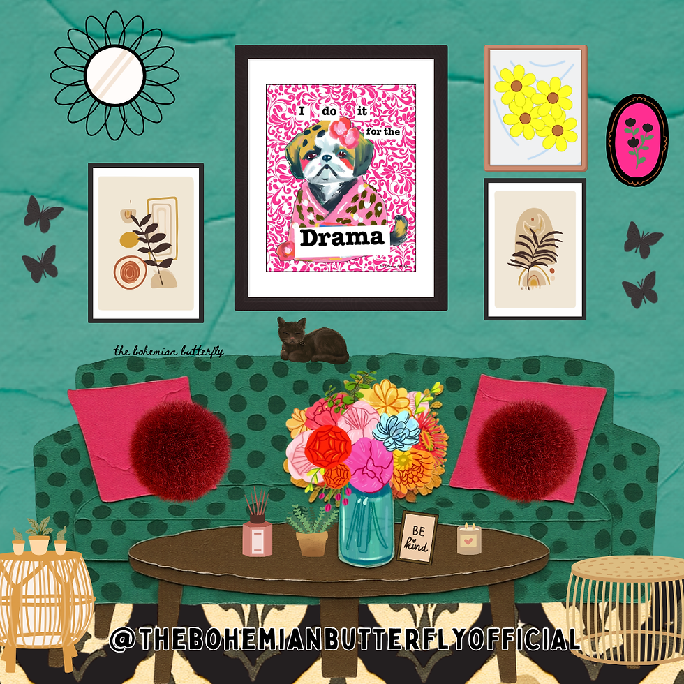 Thumbnail: "I Do It for the Drama" Shih Tzu Dog Lover Art Print