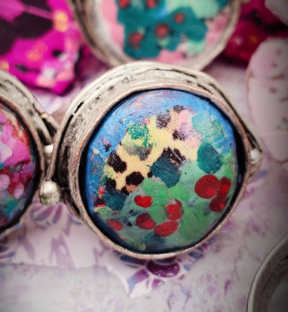 Thumbnail: Bohemian Forest Leopard Print Mountain Desert Adjustable Silver Ring