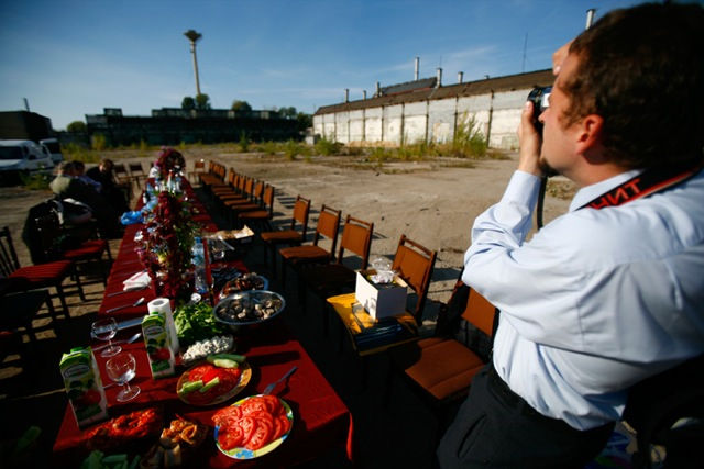 Dinner at the steelworks