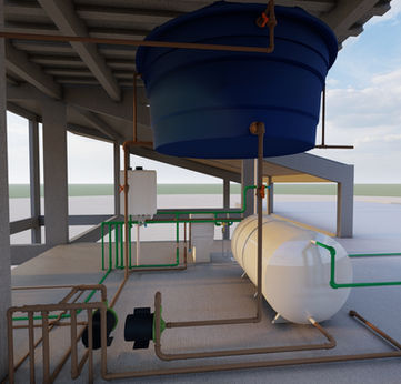 barrilete de um projeto hidrossanitário desenvolvido para uma residência em Florianópolis