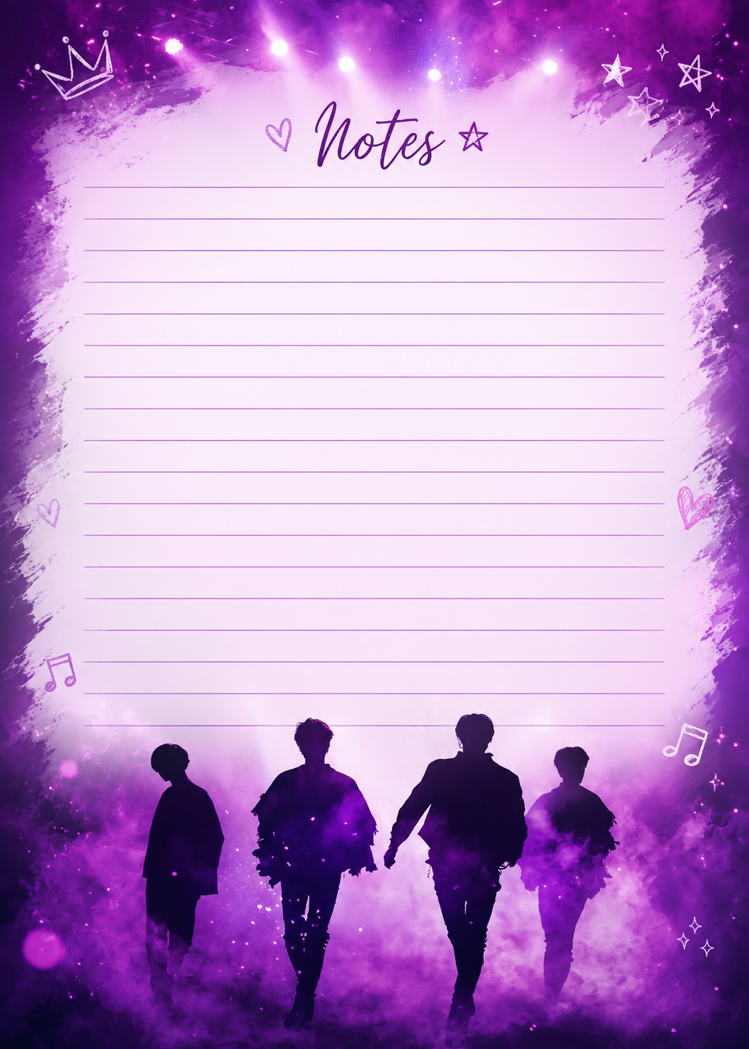Purple Band Spotlight - 5x7 Notepad - Customizeable
